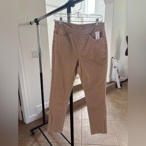 Tribal Tan Slim Ankle Pants Size 6, 8 & 14 NWT Button Hem Stretch